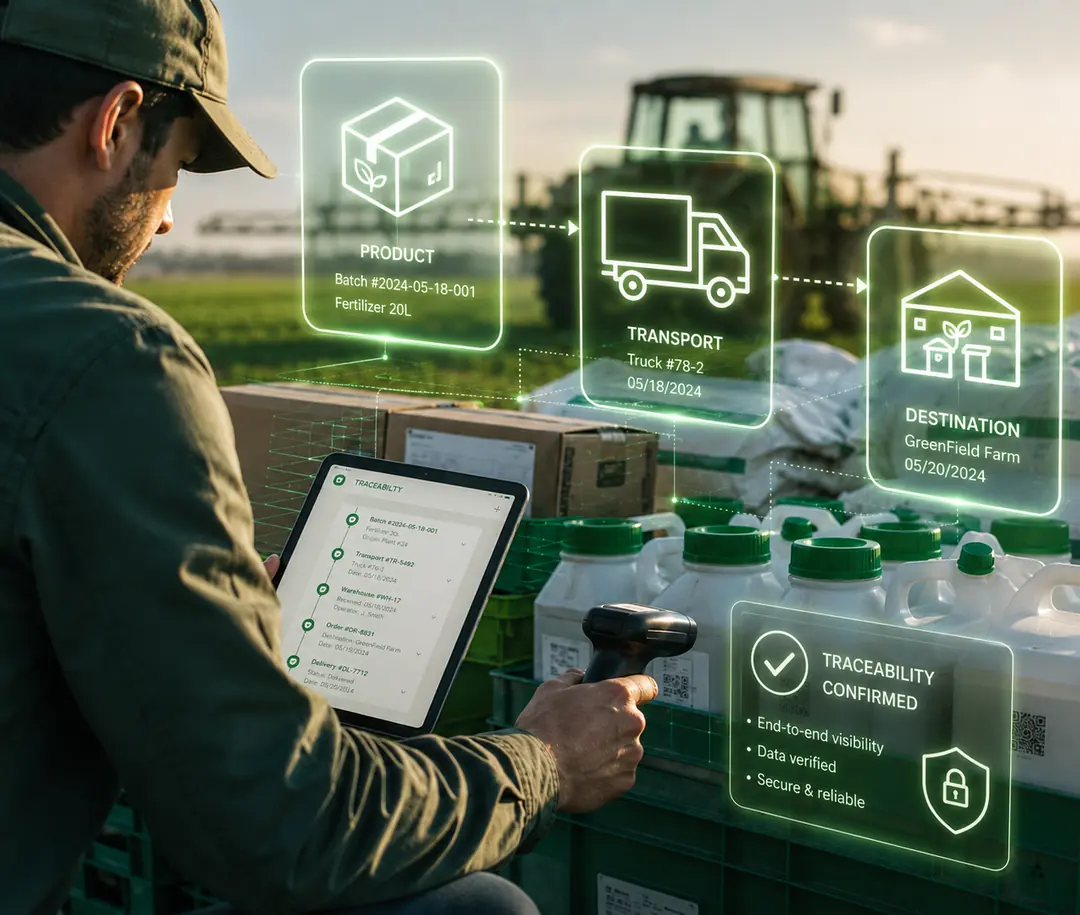 Trazabilidad y kardex de movimientos de inventario agrícola